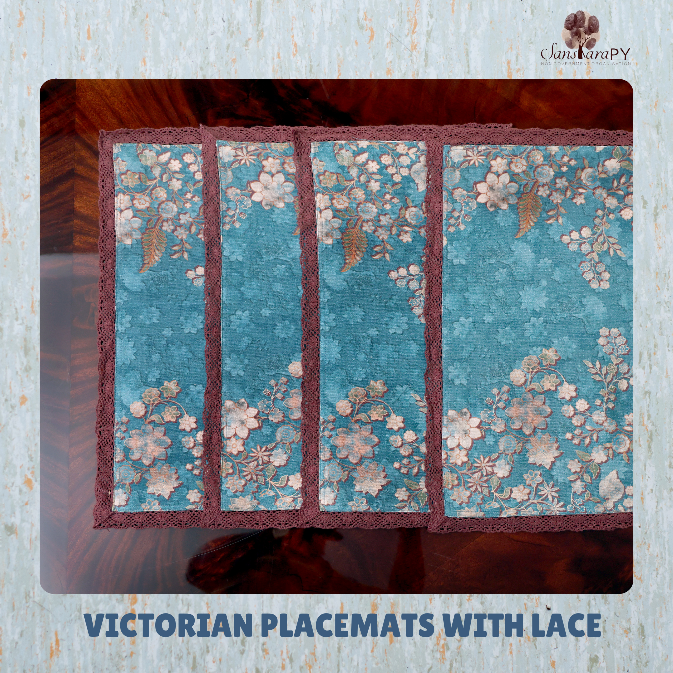 Victorian Placemats with Lace Borders