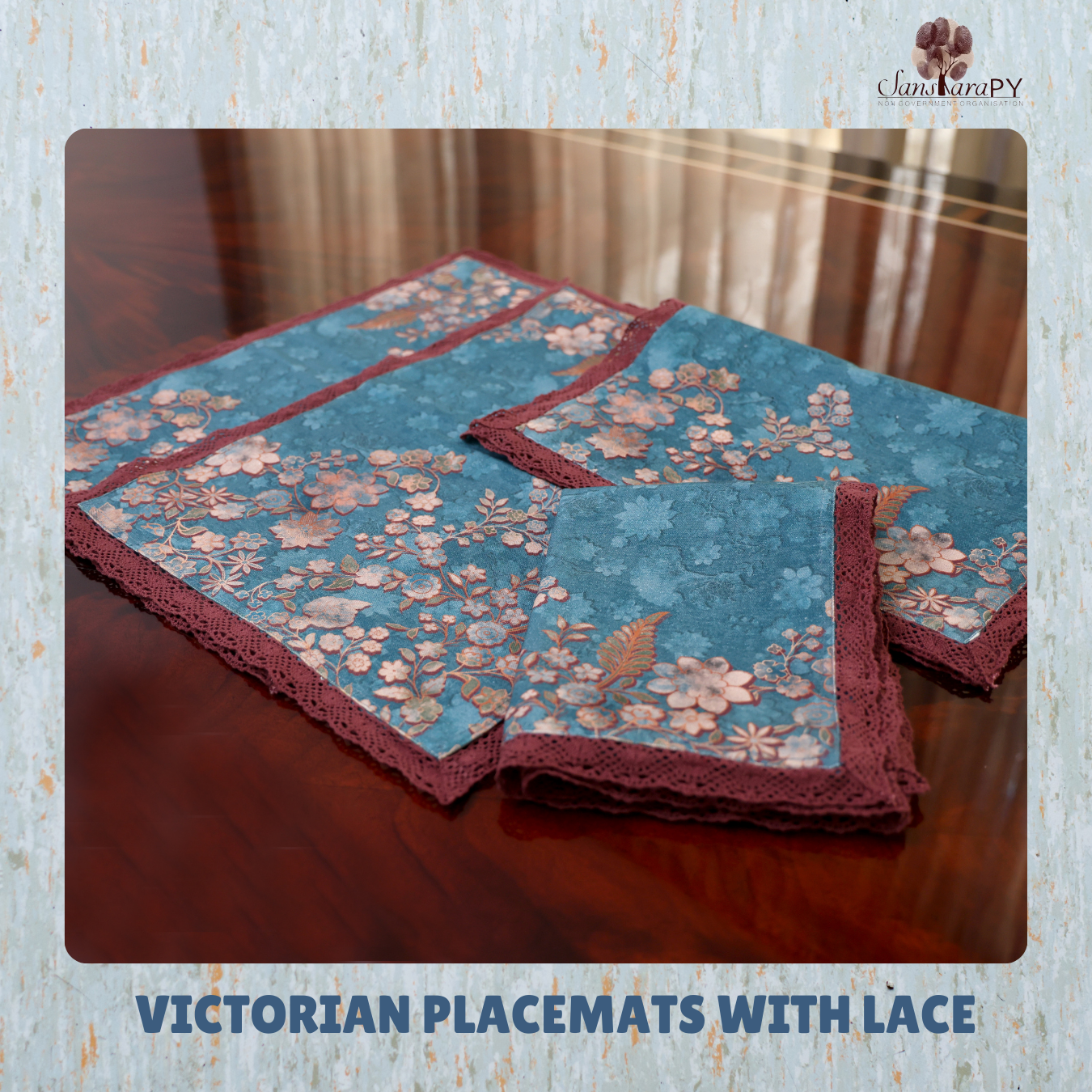 Victorian Placemats with Lace Borders