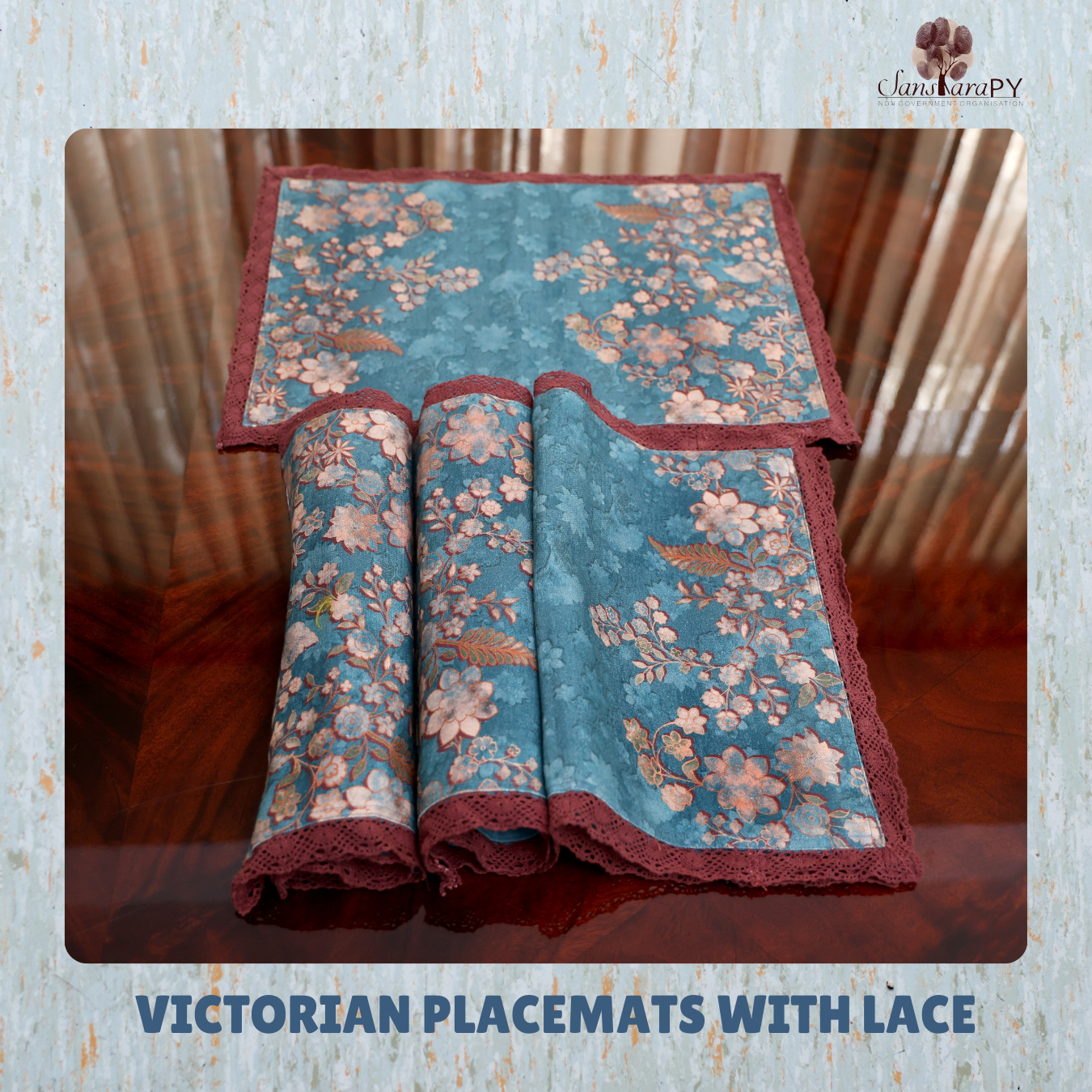 Victorian Placemats with Lace Borders