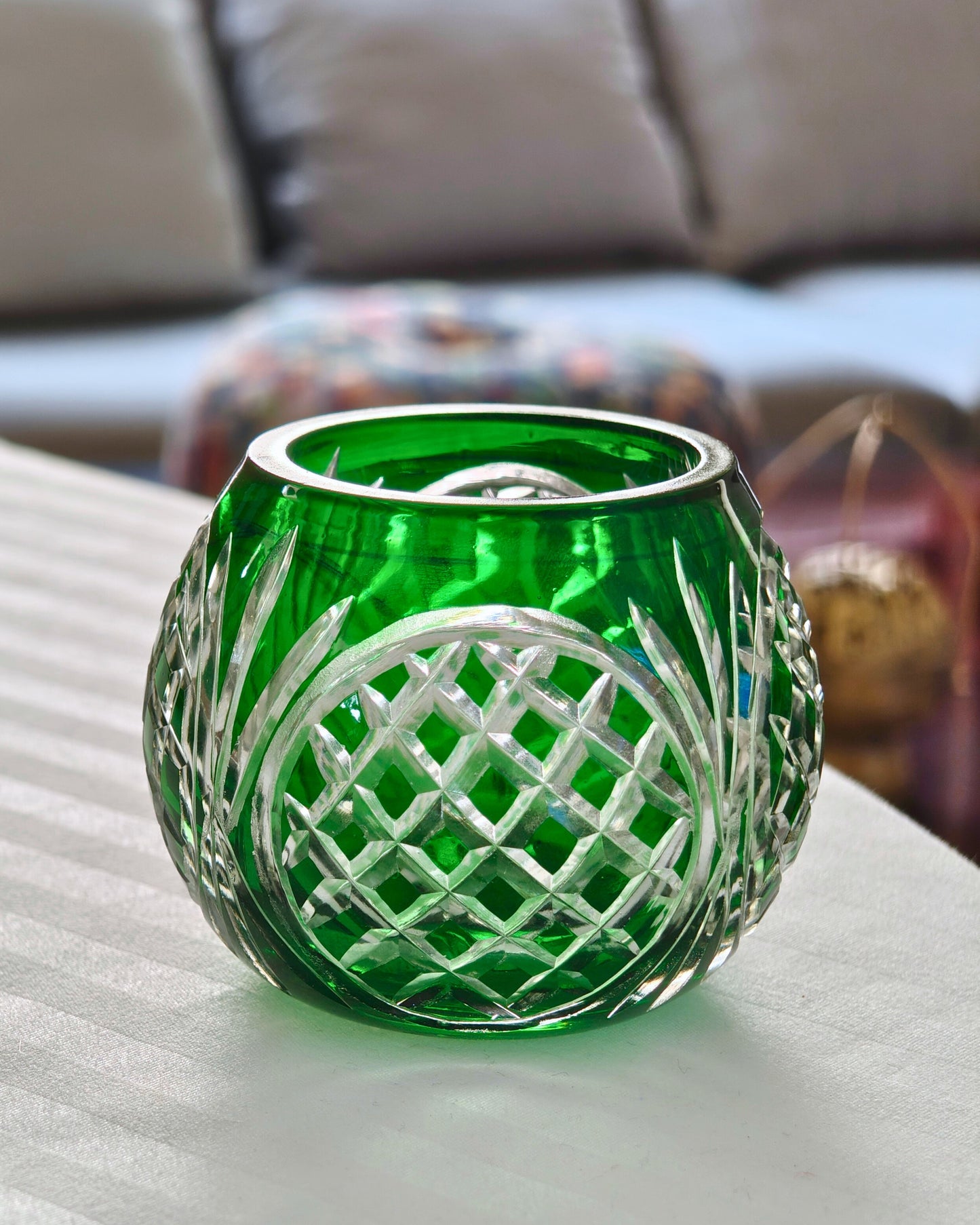 Handmade Crystal Cut Candle Stands