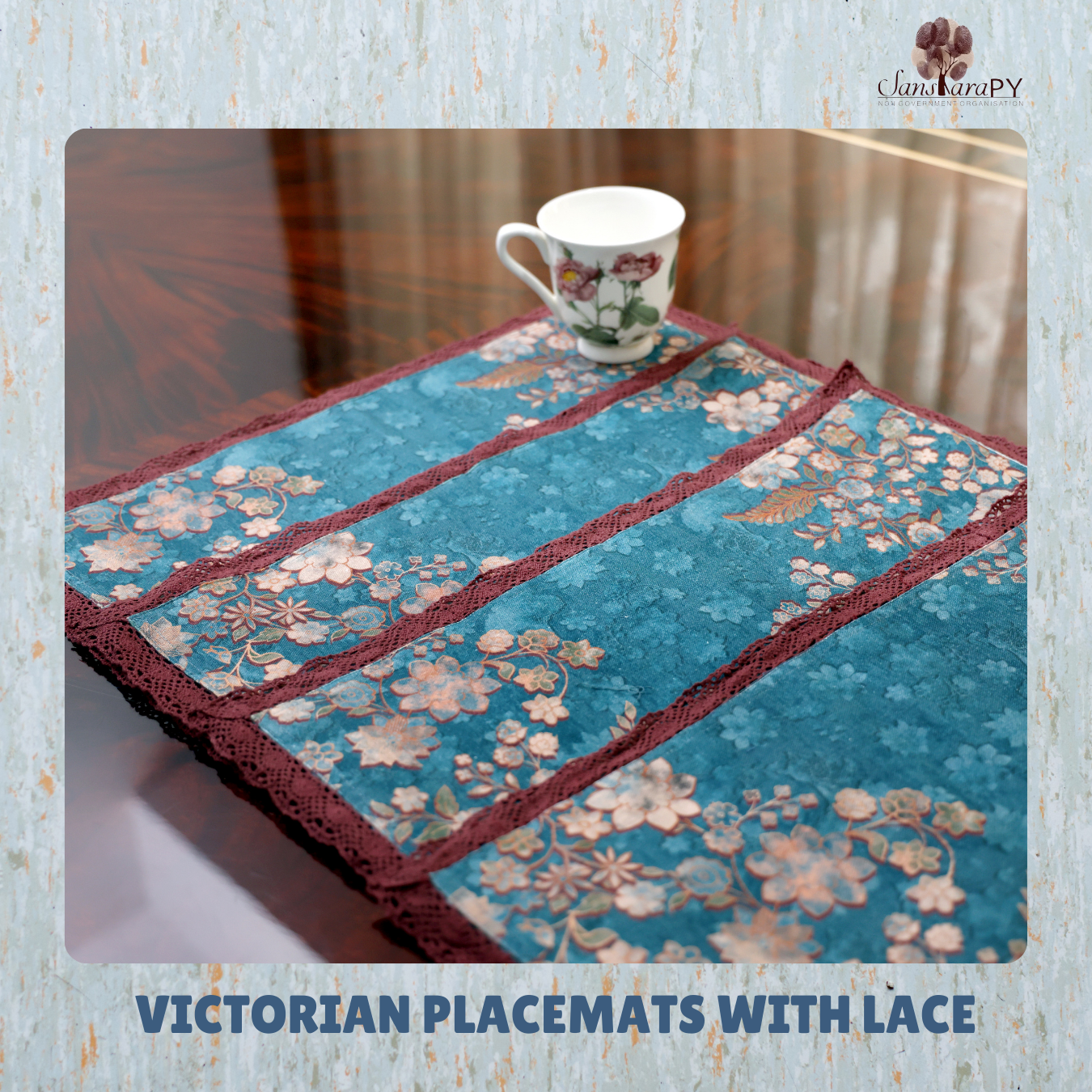 Victorian Placemats with Lace Borders