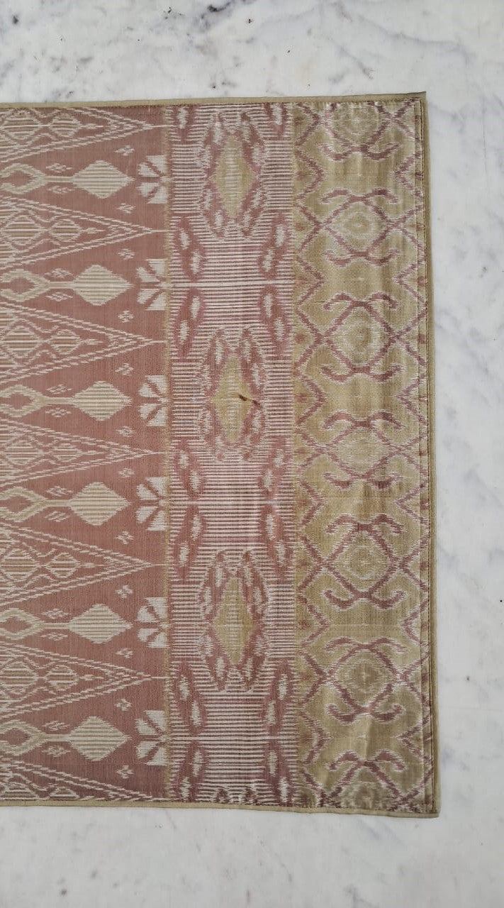 Ikat Runner Light Yellow & Brown Color