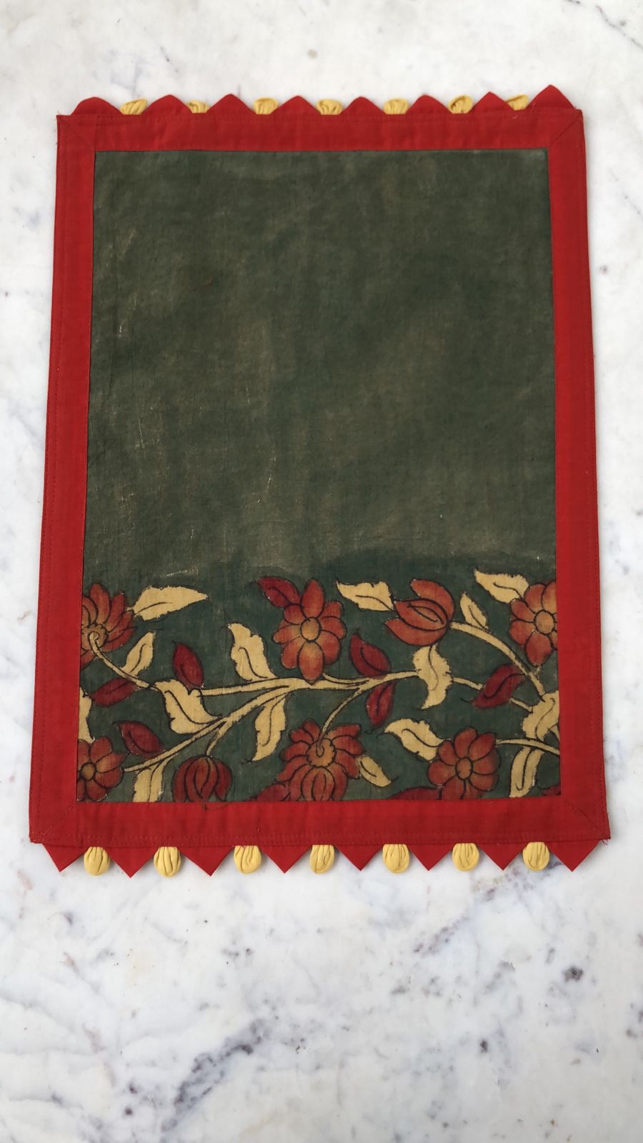 Kalamkari Placemats, Red & Yellow Color