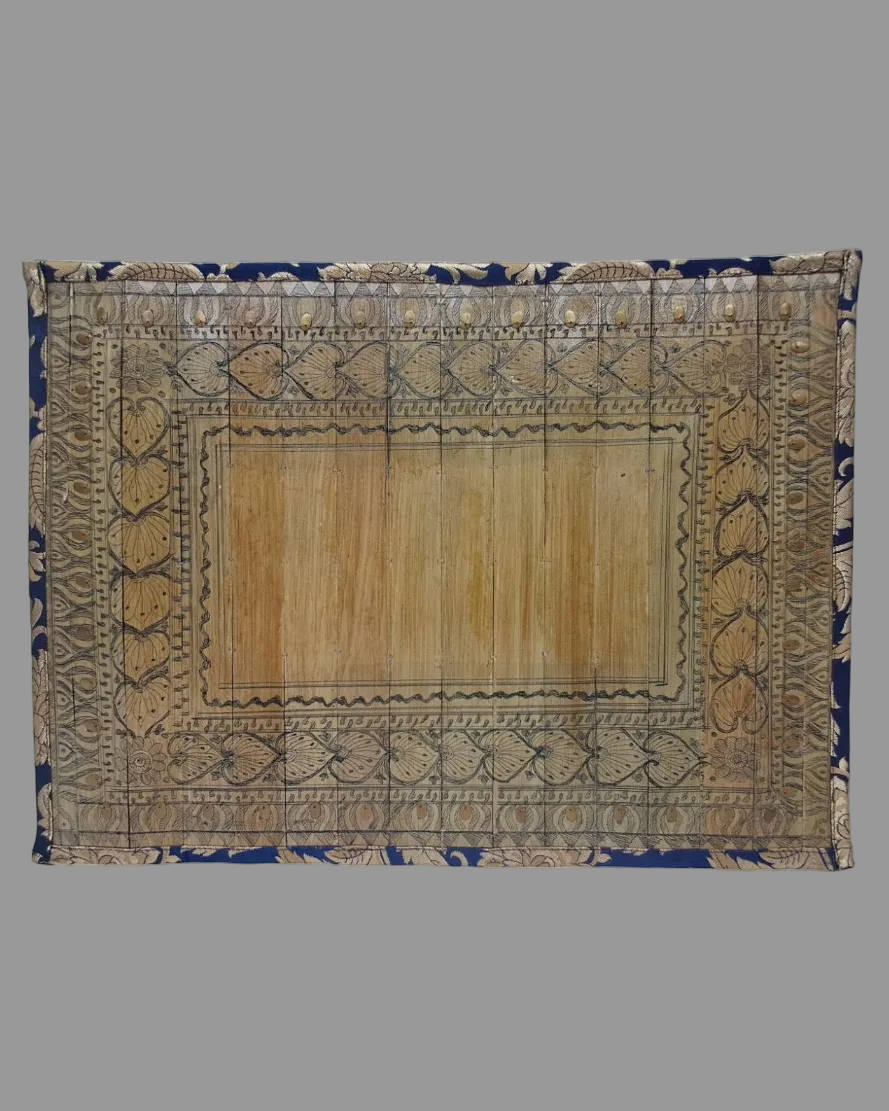 Palm Leaf Placemats with Blue & Golden Colored Border.