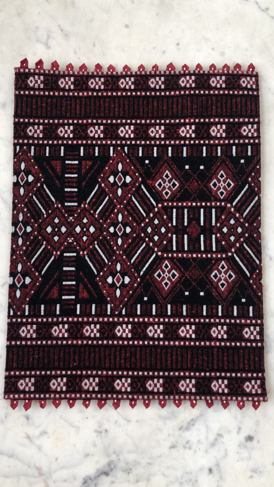 Placemats with Embroidery Maroon Color