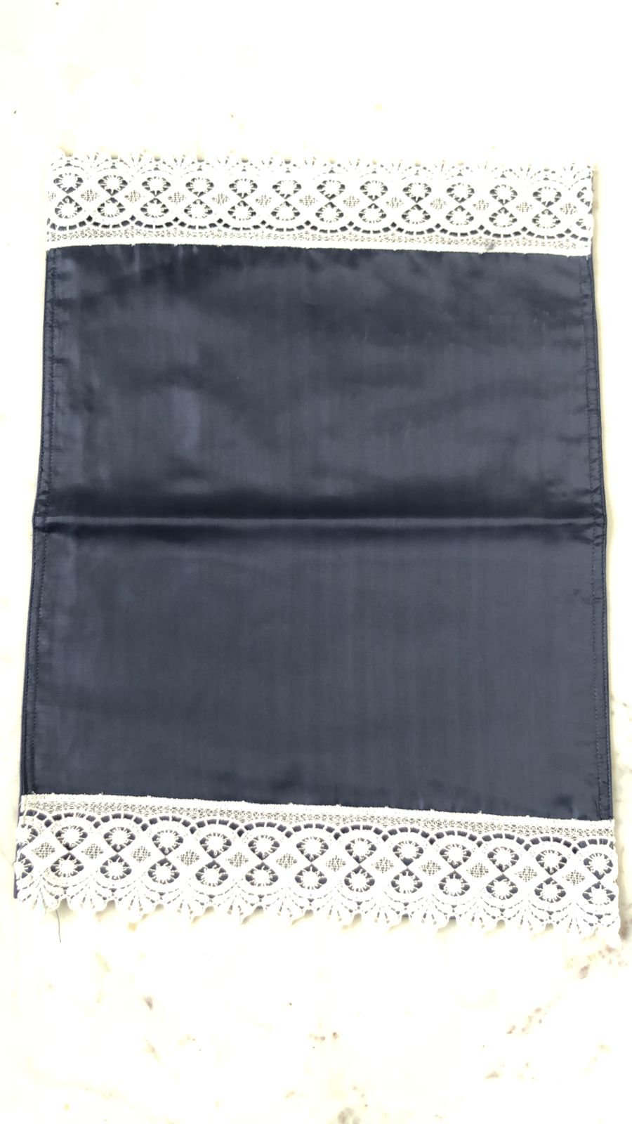 Plain Silk Placemats with Lace Borders