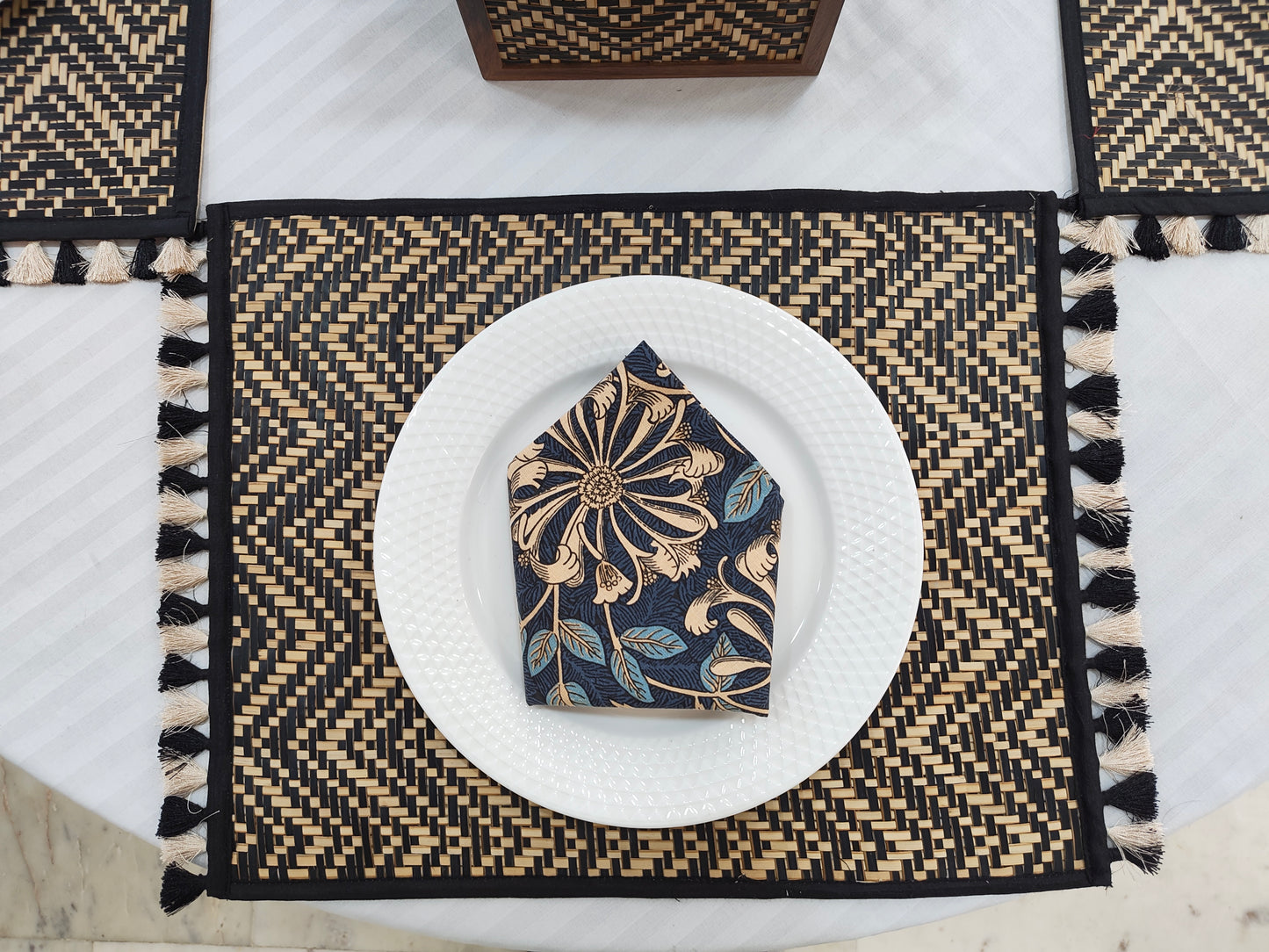 Shital Patti Placemats in Brown and Black Color Combination