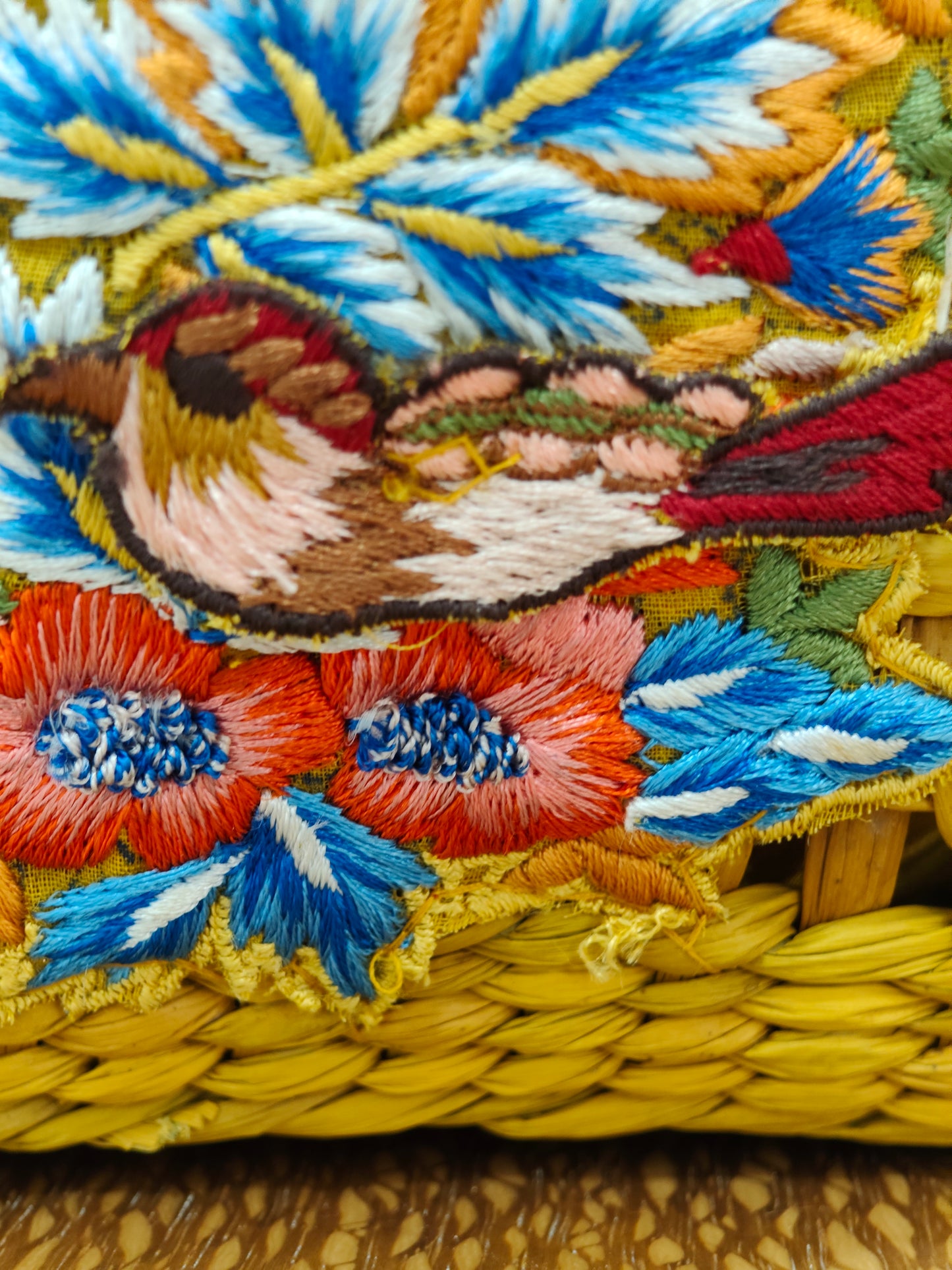 Water Reed Yellow Small Handbag with Embroidery