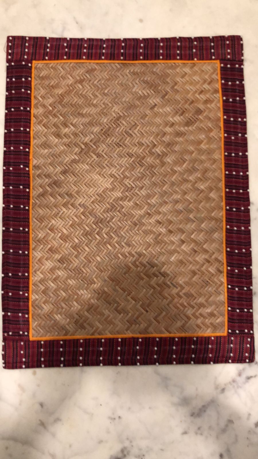 Sheetal Patti Placemats with Multi Color Border and Pearls
