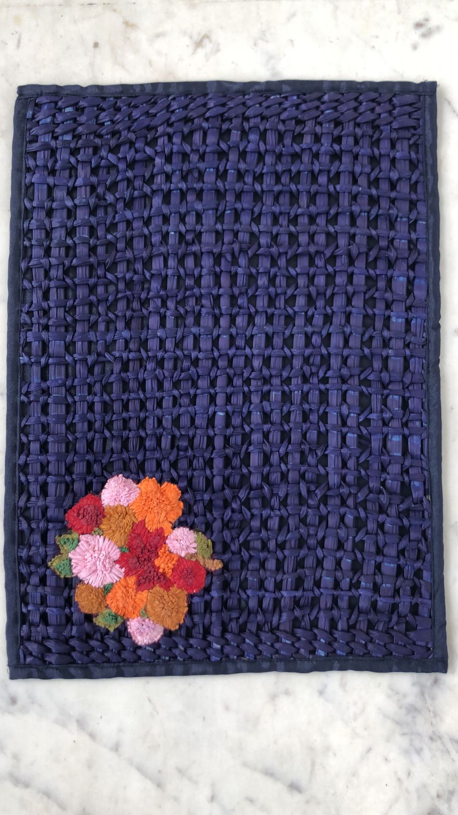 Water Reed Placemats with Embroidery Blue Color