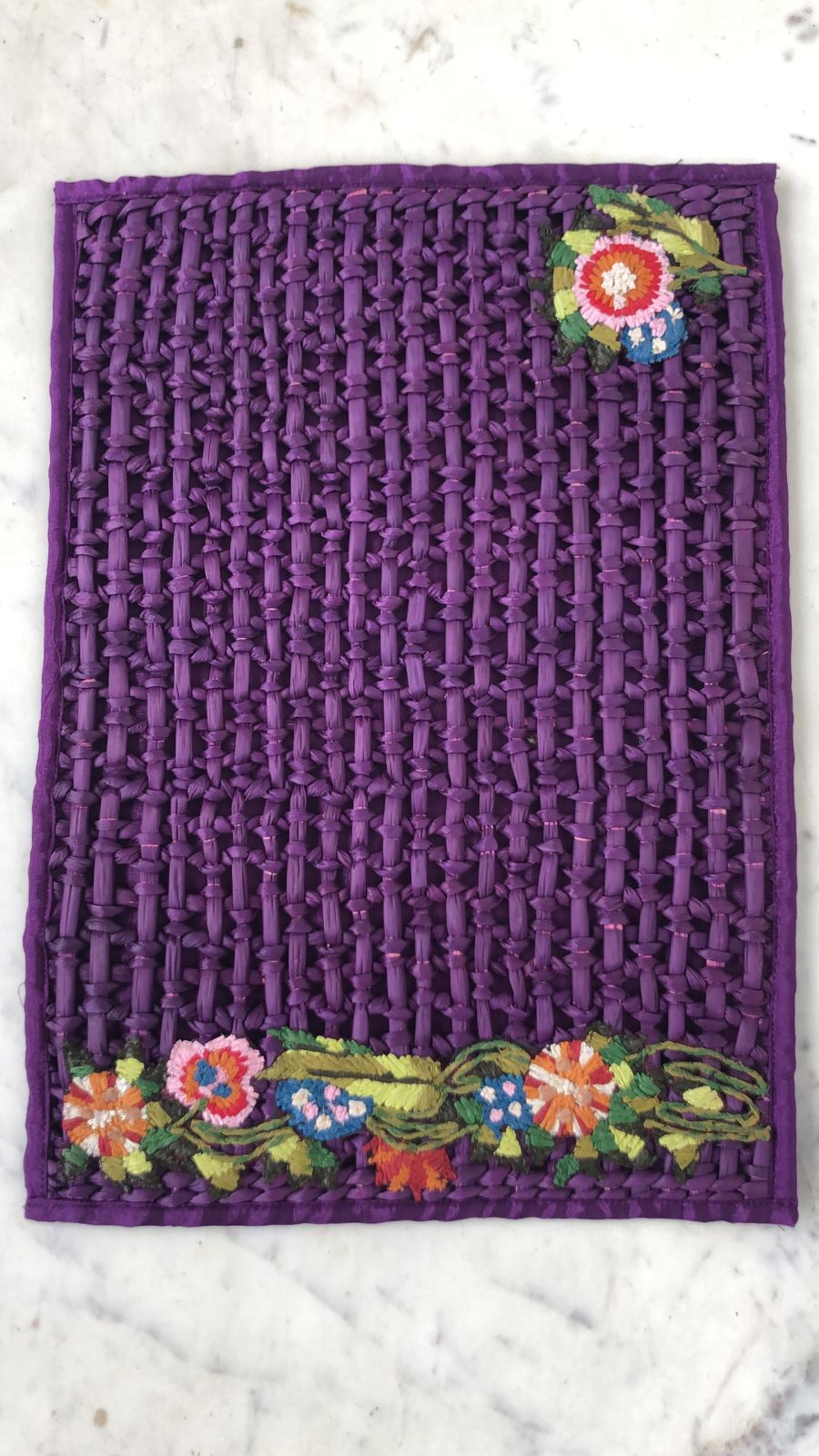 Water Reed Purple Placemats with Embroidery