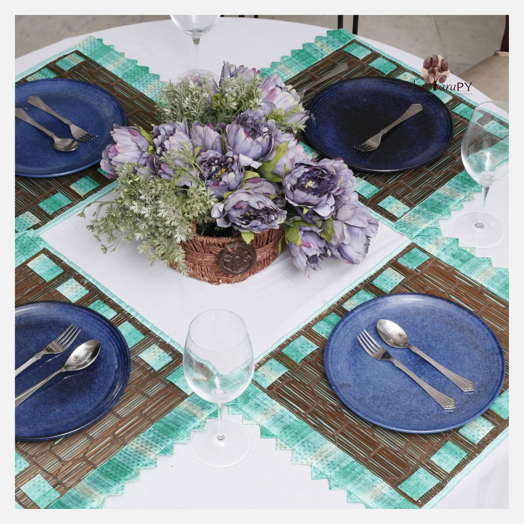 Bamboo Placemats with Borders Green Color