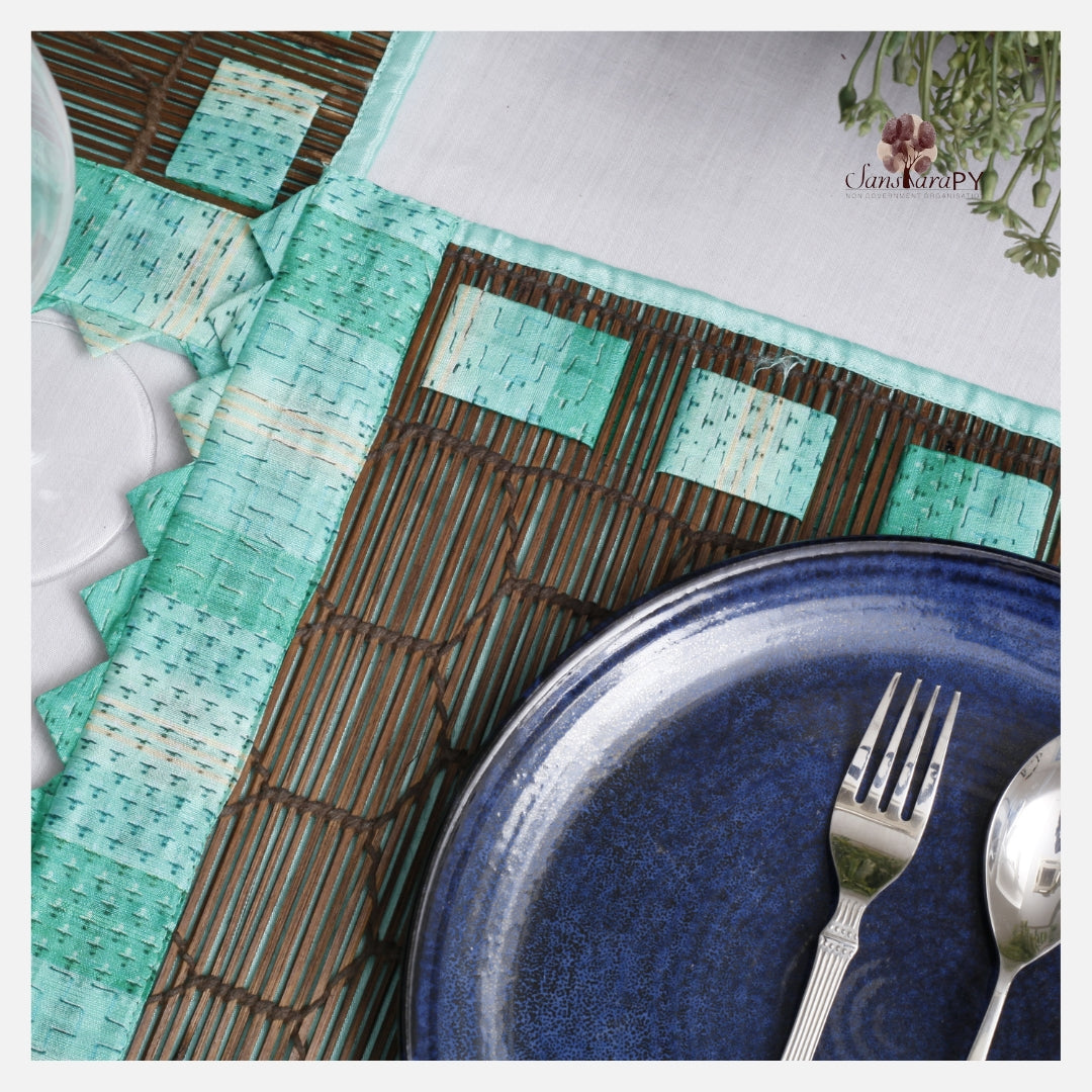 Bamboo Placemats with Borders Green Color