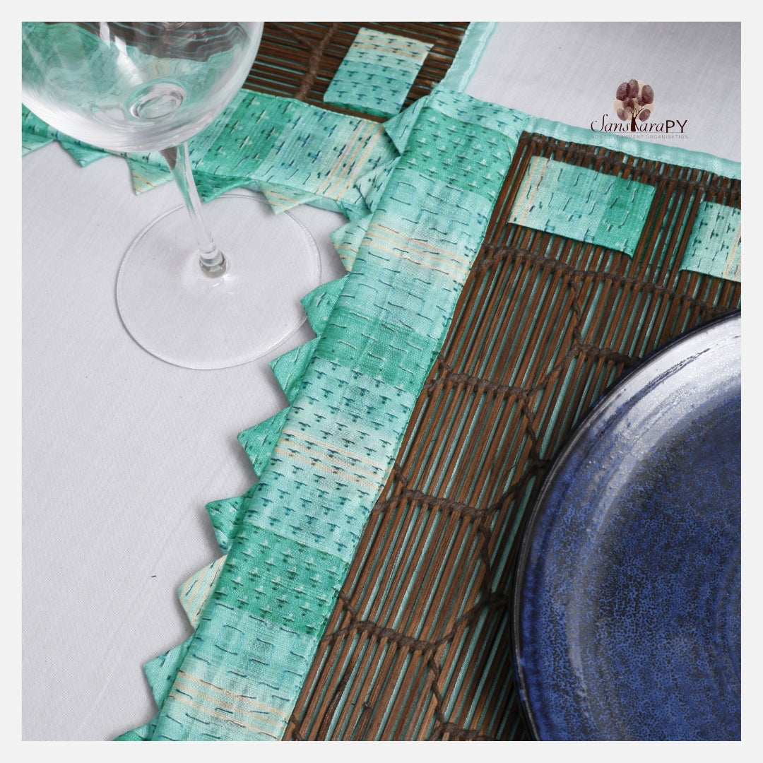 Bamboo Placemats with Borders Green Color