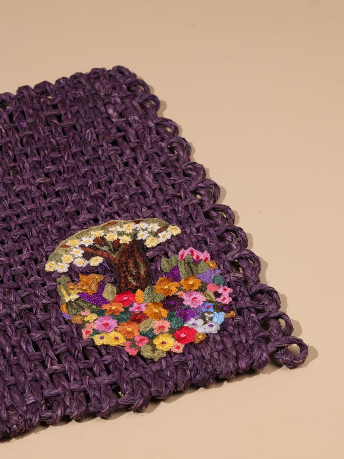Sabai Grass Placemat with Embroidery