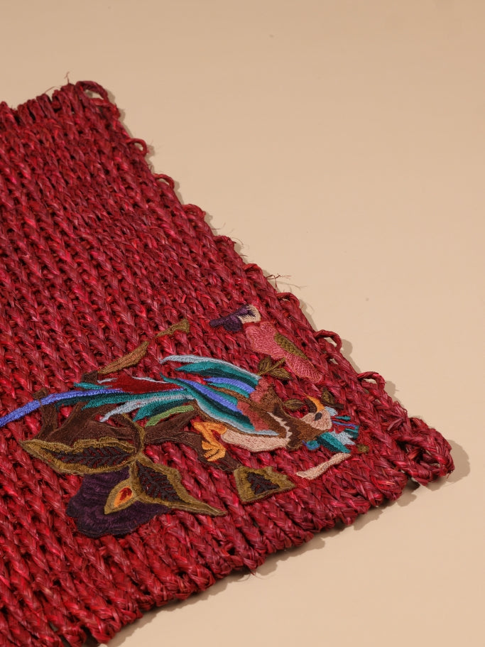 Sabai Grass Placemat with Embroidery