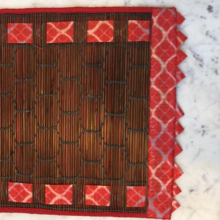 Bamboo Placemats with Borders Orange Color