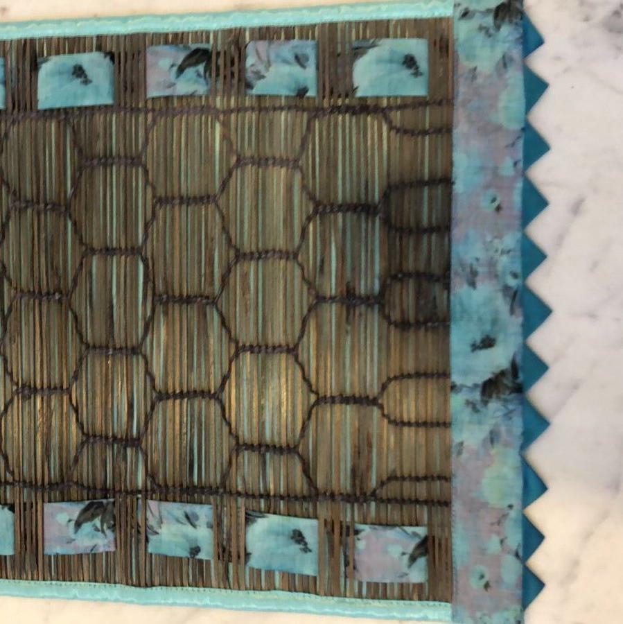 Bamboo Placemats with Borders Blue Color