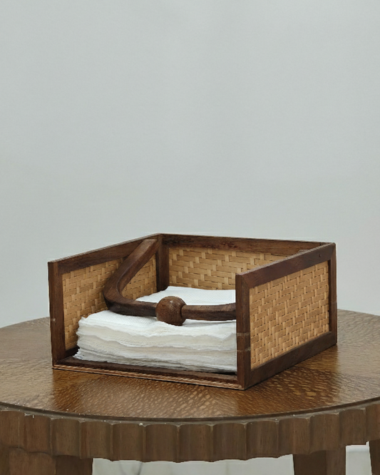 Shital Patti Napkin Holder (Brown & Cream Color)
