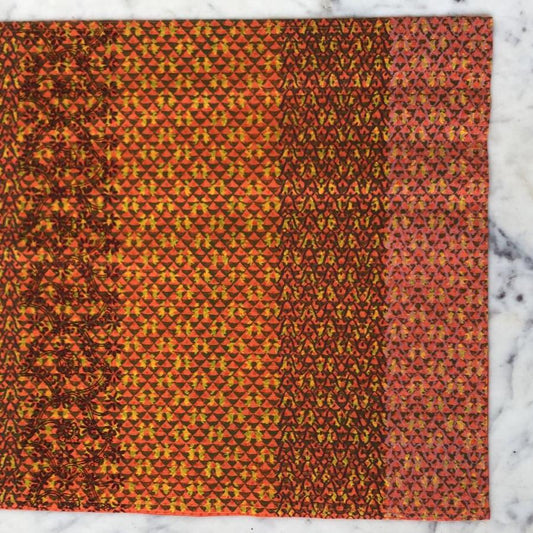 Hand Block Printed Placemats, Orange Color