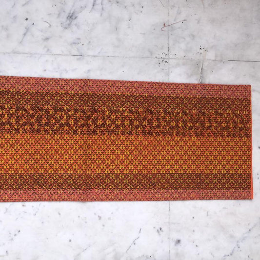 Hand Block Printed Runner, Orange Color