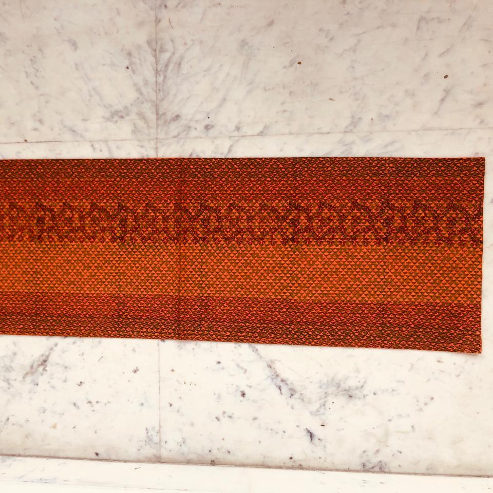 Hand Block Printed Runner, Orange Color