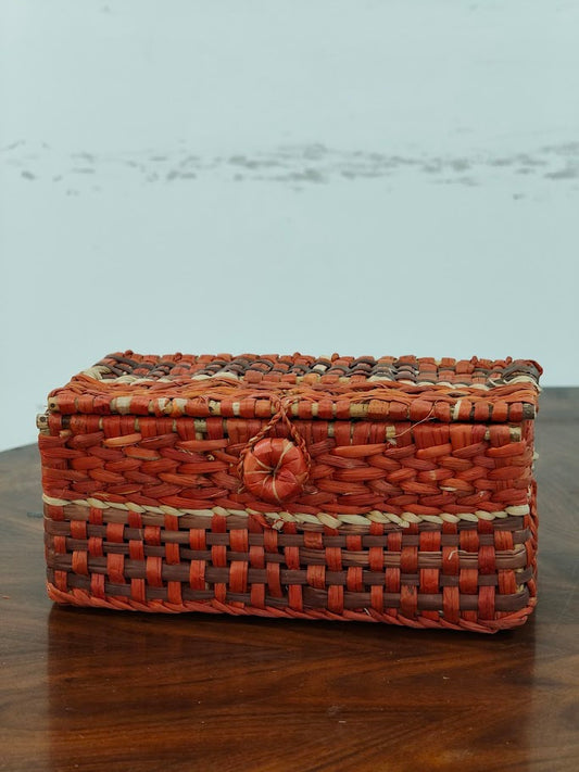 Water Reed Tissue Box (Brown & Orange Color)