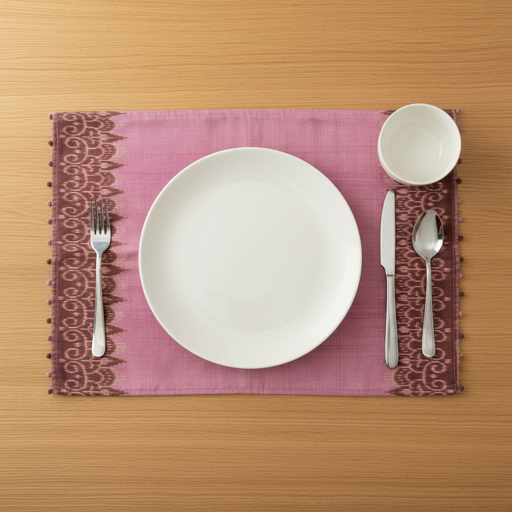 Ikat Placemats Brown & Pink Color