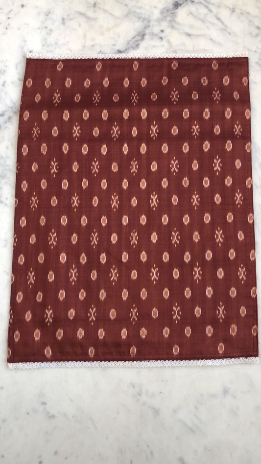 Ikat Placemats Dark Red Color