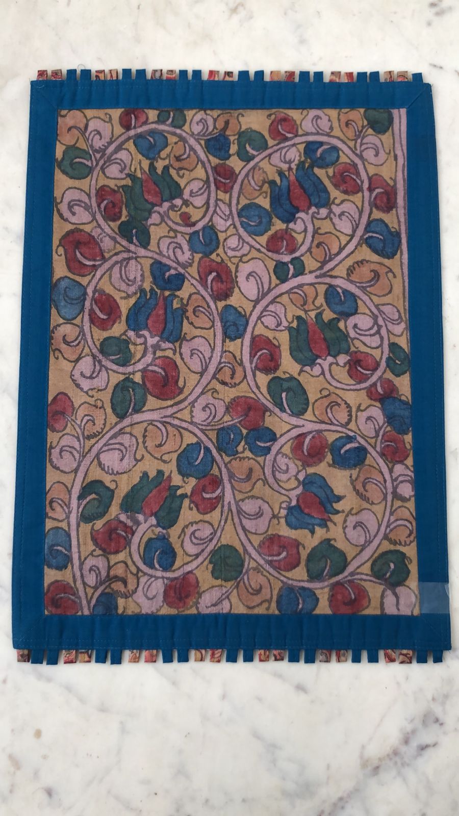 Kalamkari Placemats. Blue Color