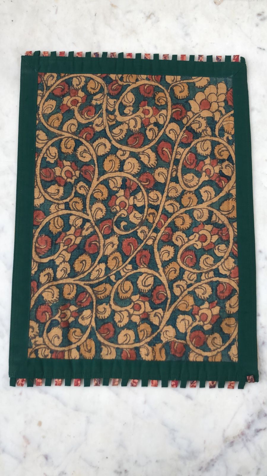Kalamkari Placemats. Green Color