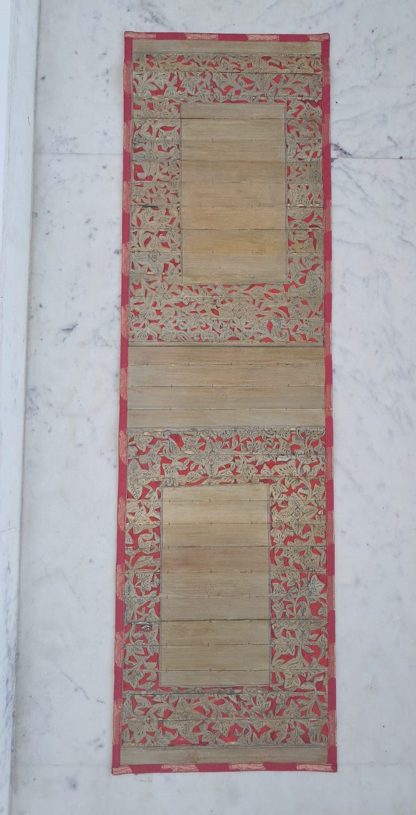 Palm Leaf Runner with Red & Golden Colored Borders.