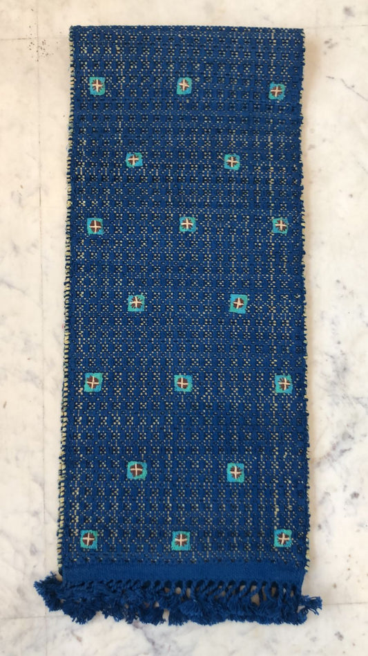 Runner (An experiment using Biodegradable Materials! Enhanced with Embroidery) Blue Color