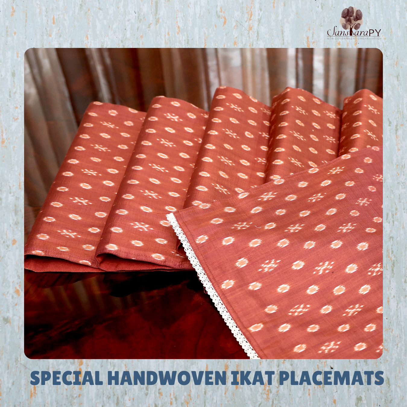 Ikat Placemats Red Color