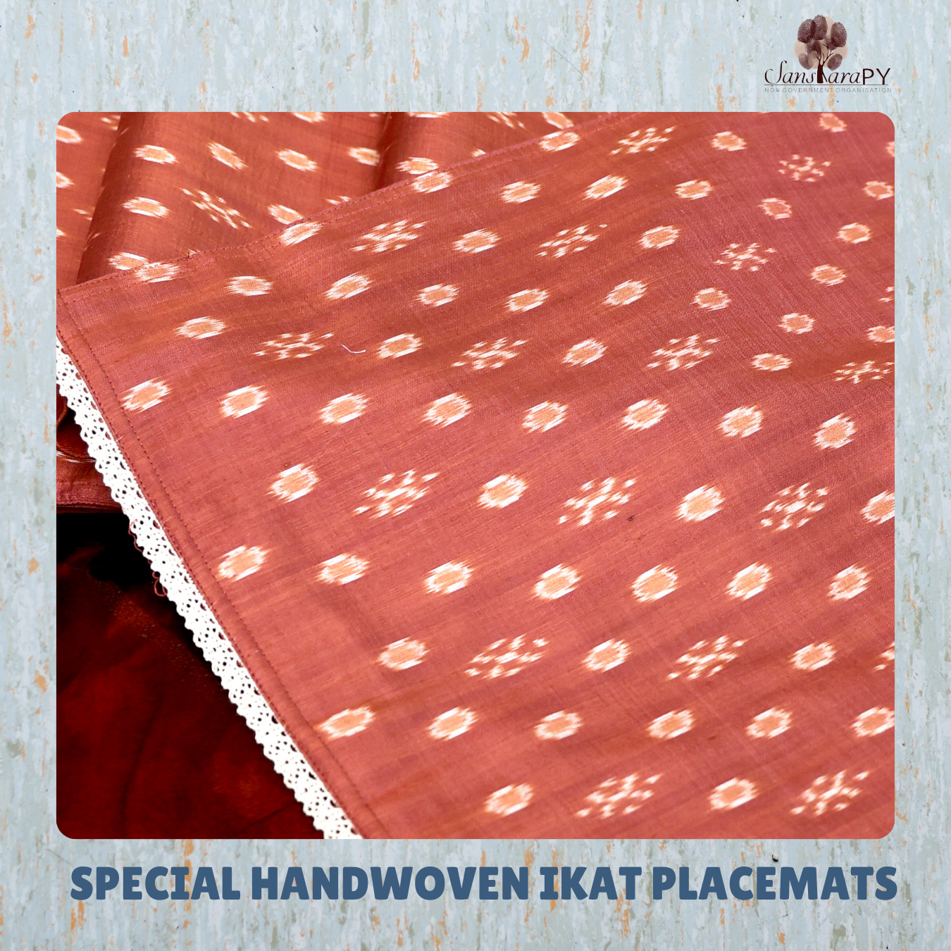 Ikat Placemats Red Color