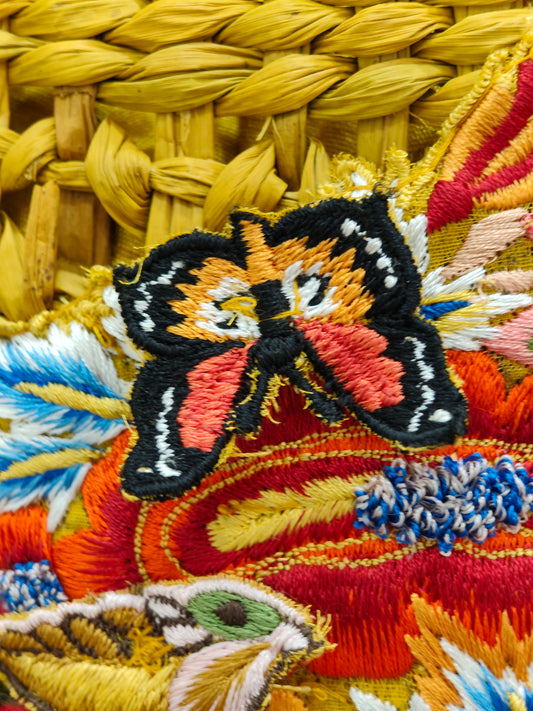 Water Reed Yellow Small Handbag with Embroidery