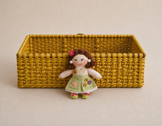 Water Reed Basket with handmade doll